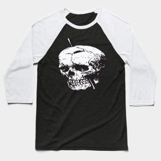 Black and White Skull of Phineas Gage With Tamping Iron Vector Baseball T-Shirt